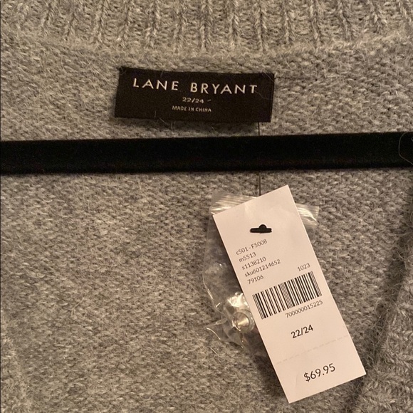 Lane Bryant Gray Cardigan with Balloon Sleeves and V-Neck 22/24 - Picture 2 of 8